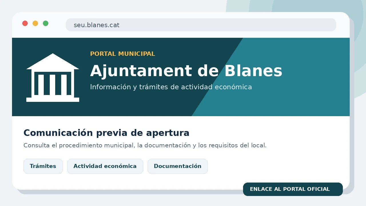 Vista visual del portal municipal de Blanes